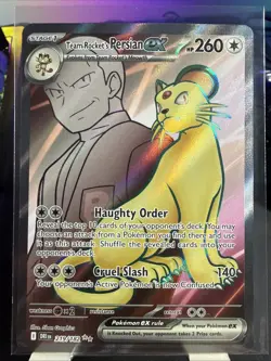 Team Rocket’s Persian Ex 219/182 Destined Rivals Full Art Pokemon TCG NM - Image 1