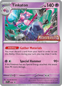 Pokemon TCG Tinkaton SVP 020 Prerelease Paldea Evolved Black Star Promo NM/M - Image 1