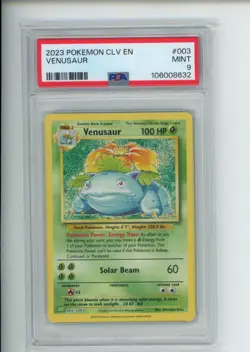 2023 Pokemon Classic Collection Venusaur 003/034 CLV English Holo PSA 9 (632) - Image 1