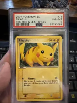 2004 POKEMON EX FIRE RED & LEAF GREEN #74 PIKACHU PSA 8 - Image 1