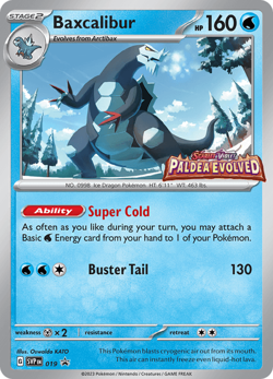 Pokemon TCG Baxcalibur SVP 019 Prerelease Paldea Evolved Black Star Promo NM/M - Image 1