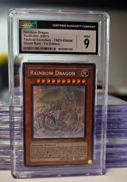 CGC 9 Mint Yu-Gi-Oh! Rainbow Dragon Ghost Rare 1st Edition - Image 1