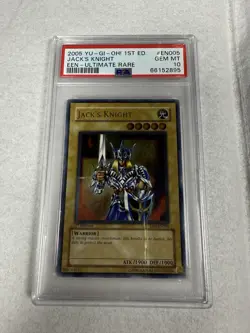 YUGIOH PSA 10 Jack's Knight EEN-EN005 Ultimate Rare 1st Edition - Image 1
