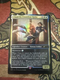Mtg Magic The Gathering SLD Chun-Li Foil Misprint Miscut Error Card - Image 1