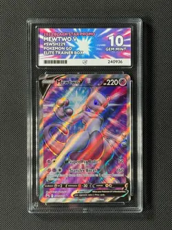 ACE 10 Mewtwo V Swsh229 Pokemon Card Swsh: Sword & Shield Promo Holo GEM MINT - Image 1