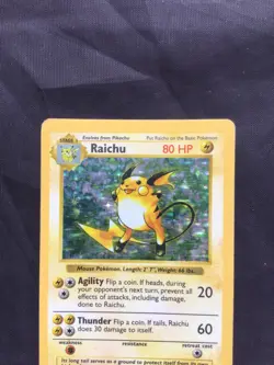 Pokemon Cards: Base Set Shadowless Rare Holo: Raichu 14/102 - Image 2