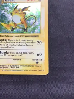 Pokemon Cards: Base Set Shadowless Rare Holo: Raichu 14/102 - Image 5