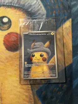 Pokemon Pikachu with Grey Felt Hat SVP 085 Van Gogh Promo Card - Sealed - Image 1
