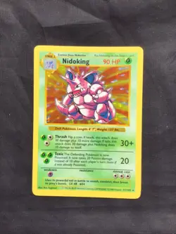 Pokemon Cards: Base Set Shadowless Rare Holo: Nidoking 11/102 - Image 1