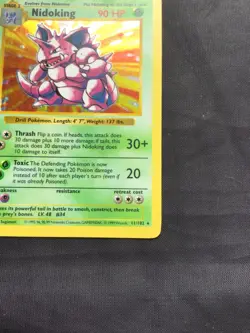 Pokemon Cards: Base Set Shadowless Rare Holo: Nidoking 11/102 - Image 5