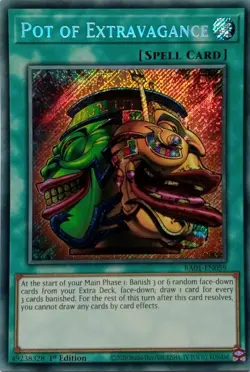 RA01-EN059 POT OF EXTRAVAGANCE SECRET RARE 1ST EDITION YuGiOh CARD - Image 1