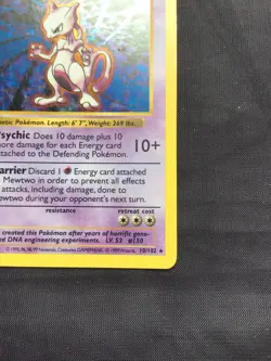 Pokemon Cards: Base Set Shadowless Rare Holo: Mewtwo 10/102 - Image 5