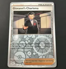 Pokemon 151 Giovanni's Charisma Reverse Holo Trainer Card 161/165 NM - Image 1