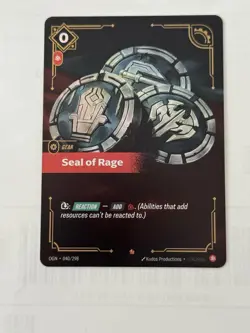 Riftbound TCG League Of Legends Origins Epic Seal of Rage 040/298 NM Card - Image 1