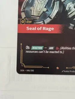 Riftbound TCG League Of Legends Origins Epic Seal of Rage 040/298 NM Card - Image 5