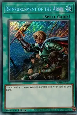 RA01-EN051 REINFORCEMENT OF THE ARMY SECRET RARE 1ST EDITION YuGiOh CARD - Image 1
