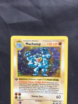 Pokemon Cards: Base Set Shadowless Rare Holo: Machamp 8/102 - Image 2