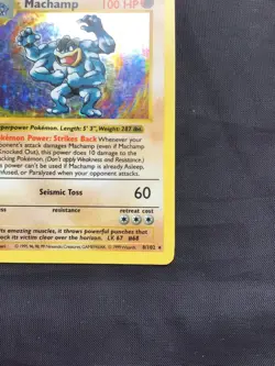 Pokemon Cards: Base Set Shadowless Rare Holo: Machamp 8/102 - Image 5