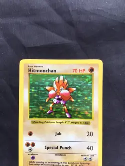 Pokemon Cards: Base Set Shadowless Rare Holo: Hitmonchan 7/102 - Image 2