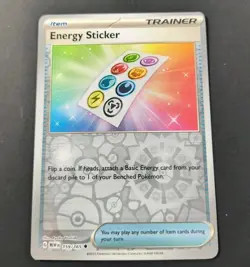 Pokemon 151 Energy Sticker Reverse Holo Trainer Card 159/165 NM - Image 1