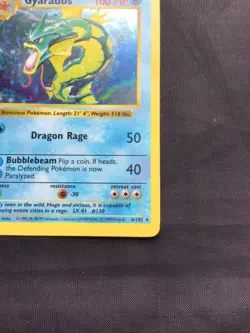 Pokemon Cards: Base Set Shadowless Rare Holo: Gyarados 6/102 - Image 5