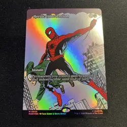 MTG Heroic Intervention 0034 (Borderless) FOIL Spider Man MYTHIC - Image 1