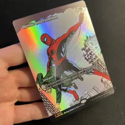 MTG Heroic Intervention 0034 (Borderless) FOIL Spider Man MYTHIC - Image 2