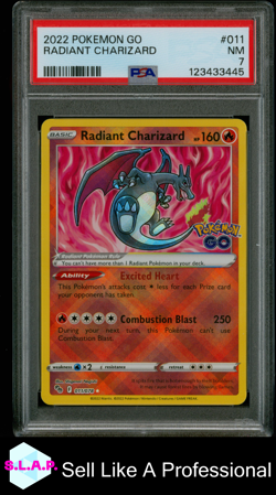RADIANT CHARIZARD POKEMON GO 2022 011 PSA 7 - Image 1