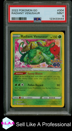 RADIANT VENUSAUR POKEMON GO 2022 004 PSA 9 - Image 1