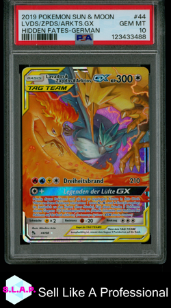 LVDS/ZPDS/ARKTS.GX HIDDEN FATES-GER POKEMON SM HIDDEN FATES 2019 44 PSA 10 - Image 1