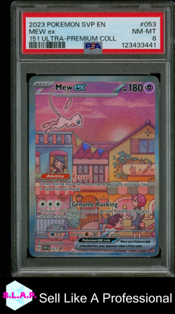 MEW EX 151 ULTRA-PREMIUM COLL POKEMON SVP EN-SV BLACK STAR PROMO 2023 053 PSA 8 - Image 1