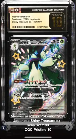 Pokemon Meowscarada (SSR) 321/190 - Shiny Treasure EX CGC 10 Pristine - Image 1