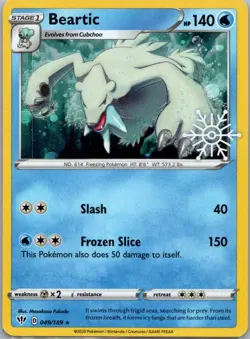 Pokemon TCG Beartic 49/189 Darkness Ablaze Holo NM - Image 1