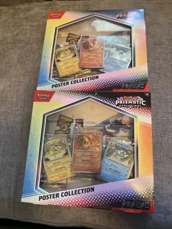 Factory Sealed Pokemon TCG Prismatic Evolutions Poster Collection Box lot of 2 - Image 1