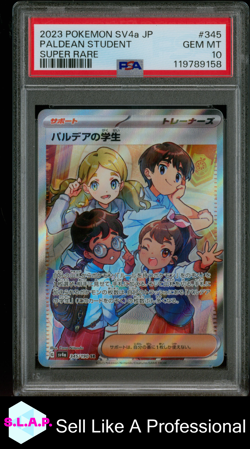 PALDEAN STUDENT SUPER RARE POKEMON JAP SV4A-SHINY TREASURE EX 2023 345 PSA 10 - Image 1