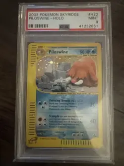 *SWIRL* PSA 9 MINT 2003 Skyridge Piloswine Holo Foil H22/H32 Pokemon - Image 1