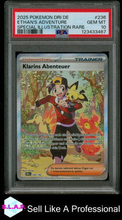 ETHAN'S ADVENTURE SPECI4L ILL RARE POKEMON DRI DE-DESTINED RIVALS 2025 236 PSA10 - Image 1