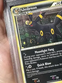 2010 Pokemon HG&SS Undaunted Umbreon Holo w/Swirl 10/90 PSA 9 Mint - Image 4