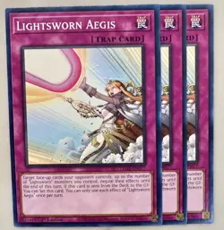 Yugioh! 3x Lightsworn Aegis LEDE-EN077 Common 1st Ed NM - Image 1