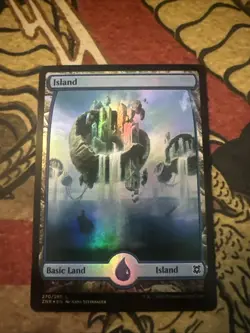 Mtg Magic Zendikar Rising Bowl Island Foil Misprint Error Missing Ink 270 Card - Image 1