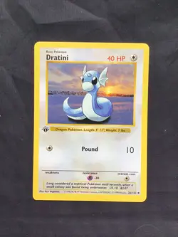 Pokemon Cards: Base Set 1st Edition Uncommon: Dratini 26/102 - Image 1