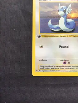 Pokemon Cards: Base Set 1st Edition Uncommon: Dratini 26/102 - Image 5