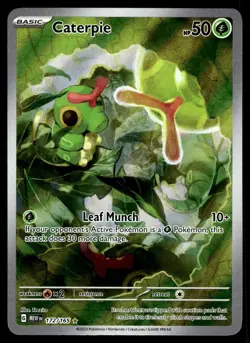 Pokemon TCG Caterpie 172/165 Scarlet & Violet 151 Holo Illustration Rare Card NM - Image 1