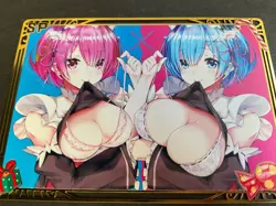 WES - Goddess Story Gold METAL Card - Serial Number #076/200! Anime Rem and Ram - Image 2