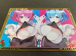 WES - Goddess Story Gold METAL Card - Serial Number #076/200! Anime Rem and Ram - Image 3