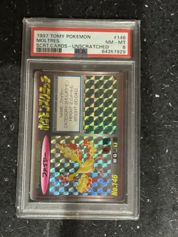 Pokemon Card Moltres No. 146 Holo Tomy Scratch Unscratched 1997 PSA 8 NM-MT - Image 3