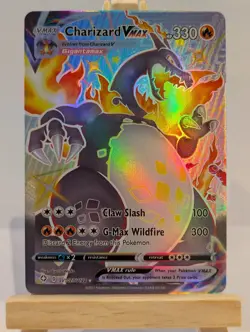 Custom Fan Art Charizard Vmax Black High Quality Custom Card Foil Finish - Image 1