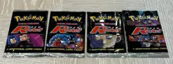 Pokemon 2000 Unlimited Team Rocket Open Booster Packs Full 4 Art set - No Cards - Image 1