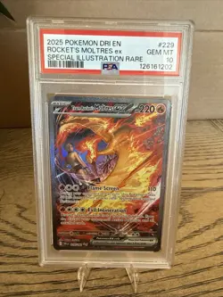 PSA 10 Pokemon Moltres EX Team Rockets Destined Rivals Card 229/182 - Image 1
