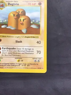 Pokemon Cards: Base Set Shadowless Rare: Dugtrio 19/102 - Image 4